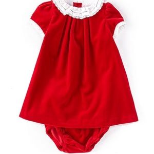 Baby Girls Short Sleeve Velvet Lace Babydoll Dress 6M